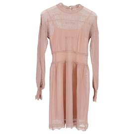 Dior- Dior Knitted Long Sleeve with Slip Mini Dress in Pink Viscose-Pink