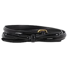 Prada-Prada Thin Buckle Belt in Black Leather-Black