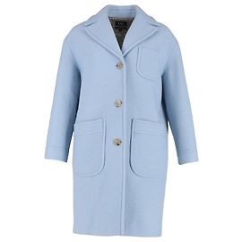 Apc A.P.C. Einreiher mit Taschen aus hellblauer Wolle Blau Hellblau