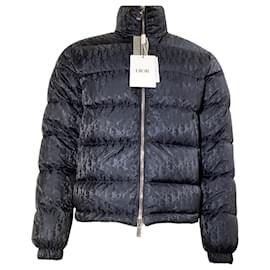 Dior-Dior Oblique Puffer Jacket in Black Polyamide-Black