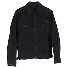 Tom Ford-Veste Selvedge Tom Ford avec poches en denim noir en coton-Noir
