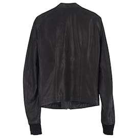 Rick Owens-Veste bomber zippée Rick Owens en cuir d'agneau noir-Noir