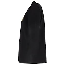 Versace- Versace Embroidered-Medusa Polo Shirt in Black Cotton-Black
