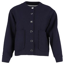 Apc  A.P.C. Single-Breasted Jacket with Pockets in Navy Blue Wool Blue Navy blue