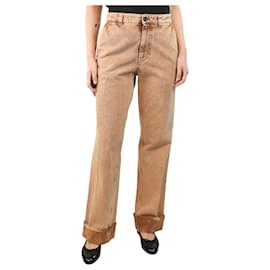 Miu Miu-Arizona marbelised straight-leg trousers - size UK 10-Brown