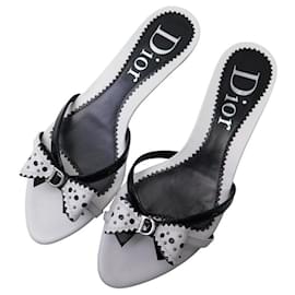 Christian Dior-VINTAGE CHAUSSURES CHRISTIAN DIOR D CUIR VERNIS 38 SANDALES MULES A TALONS-Autre