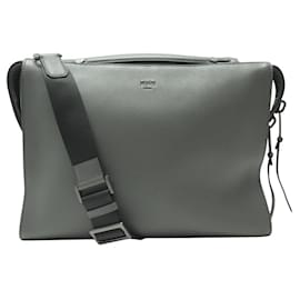 Fendi-NEW FENDI VITELLO 7VZ400 MESSENGER BAG WITH LEATHER STRAP-Grey