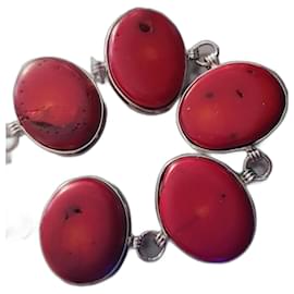 Autre Marque-Vintage coral bracelet-Silvery,Coral,Silver hardware
