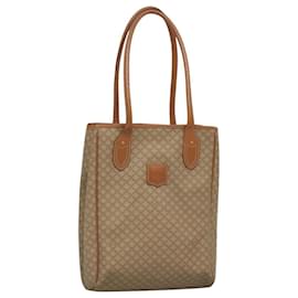 Céline-CELINE Macadam Canvas Tote Bag PVC Beige Gold Auth nb284-Beige,Golden