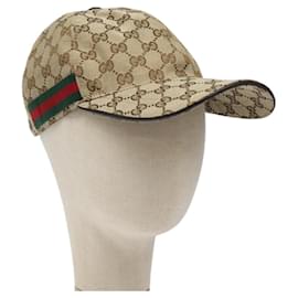 Gucci-GUCCI GG Canvas Web Sherry Line Baseball Cap M Beige Red 200035 Auth ki5537-Red,Beige,Green