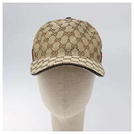 Gucci-GUCCI GG Canvas Web Sherry Line Baseball Cap M Beige Red 200035 Auth ki5537-Red,Beige,Green