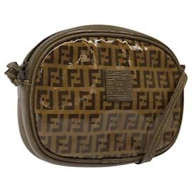 Fendi-Sac à épaule en toile Zucchino FENDI marron Auth ep8229-Marron
