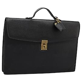 Loewe-LOEWE Anagram Business Bag Leather Black Auth bs24101-Black