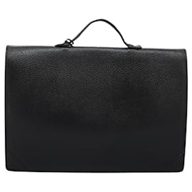 Loewe-LOEWE Anagram Business Bag Leather Black Auth bs24101-Black
