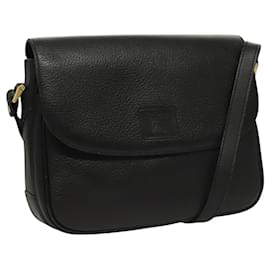 Autre Marque-Burberrys Shoulder Bag Leather Black Gold Auth ep8351-Black,Golden