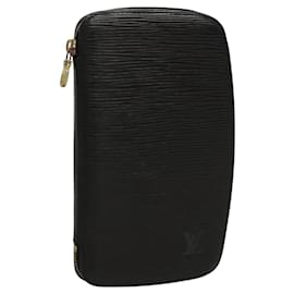 Louis Vuitton-LOUIS VUITTON Epi Agenda Geode Travel Case Black M63872 LV Auth BD1333-Black