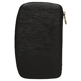 Louis Vuitton-LOUIS VUITTON Epi Agenda Geode Travel Case Black M63872 LV Auth BD1333-Black