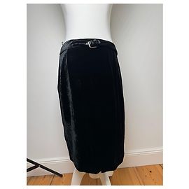Gonna in velluto vintage Emilio Pucci nera IT40 Nero