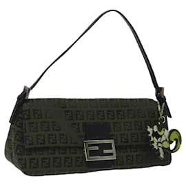 Fendi-Sac à bandoulière Mamma Baguette en toile Zucchino FENDI rouge Auth BD1192-Rouge