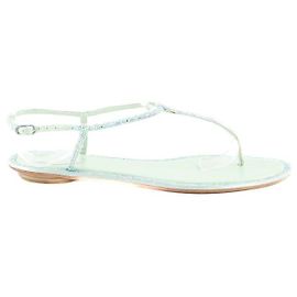 Rene Caovilla Grüne Pailletten Sandalen Größe 41 Grün