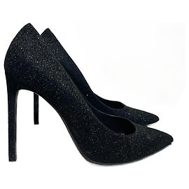 SAINT LAURENT Heels T.EU 38 Cloth Black
