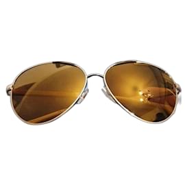 Chanel-Chanel unisex aviator glasses-Brown,Golden