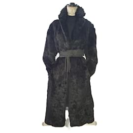 Autre Marque-vintage leather coat-Black