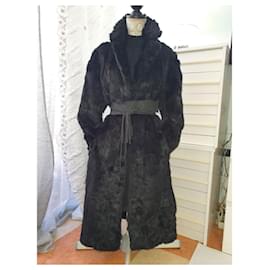 Autre Marque-vintage leather coat-Black