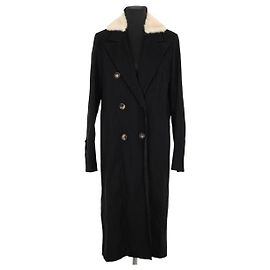 Lanvin Schwarzer Wollmantel Schwarz