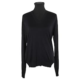 Hermès Schwarzer Seidenpullover Schwarz
