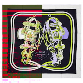 Hermès-HERMES Accessory Shawl 140 in Multicolor Cashmere - 101634-Multiple colors