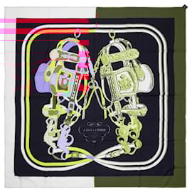 Hermès-HERMES Accessory Shawl 140 in Multicolor Cashmere - 101634-Multiple colors