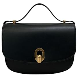 Autre Marque-Savette Black Leather Tondo 22 Bag-Black