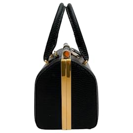 Autre Marque-Tyler Ellis Black Lizard Small Jamie Doctor Bag-Black