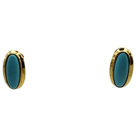 Autre Marque Orecchini in Oro e Turchese Blu