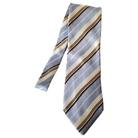 Autre Marque-Corbata a Rayas Azul-Blue