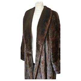 Autre Marque-Abrigo de Piel Marrón-Brown