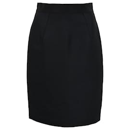 Giambattista Valli-Giambattista Valli Pencil Skirt in Black Wool-Black