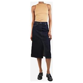 Dries Van Noten-Indigo denim skirt - size UK 6-Blue