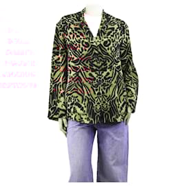 Autre Marque-Brown leopard printed silk jacket - size UK 10-Brown
