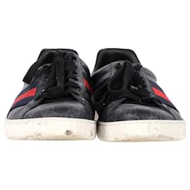 Gucci-Tênis Gucci Ace Supreme em couro preto-Preto