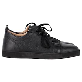 Christian Louboutin-Christian Louboutin Louis Junior Sneakers in Black Leather-Black