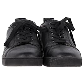 Christian Louboutin-Christian Louboutin Louis Junior Sneakers in Black Leather-Black
