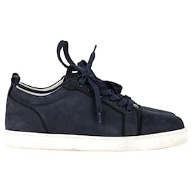 Christian Louboutin-Baskets Louis Junior Christian Louboutin en cuir bleu marine-Bleu,Bleu Marine