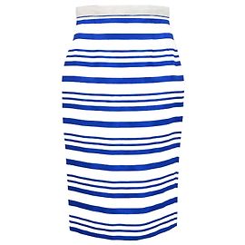 Jupe midi rayée Dolce & Gabbana en lin bleu Bleu