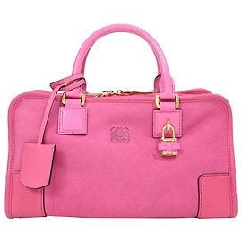 Loewe Three Tone Amazona Bag in Pink Suede Pink