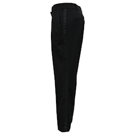 Balmain-Balmain Side Tape Capri Trousers in Black Wool-Black