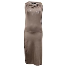 Gucci-Gucci Cowl Neck Knit Dress in Brown Silk-Brown,Red