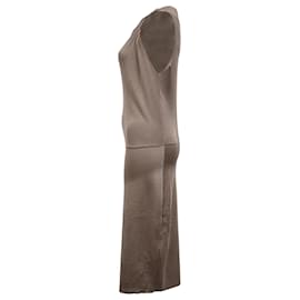 Gucci-Gucci Cowl Neck Knit Dress in Brown Silk-Brown,Red