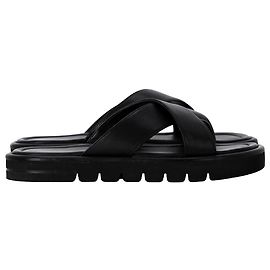 Sandali Elodie Slide in pelle nera di Stuart Weitzman Nero